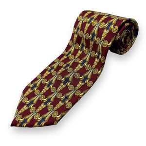 Tutto Matto Mens Silk Dress Tie Made in‎ Italy Geometric Gold Pattern 60 3.75